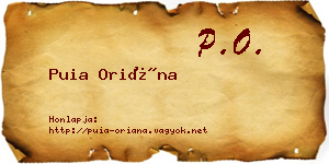 Puia Oriána névjegykártya